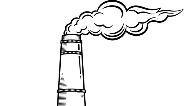 Industrial chimney emitting smoke into the atmosphere.