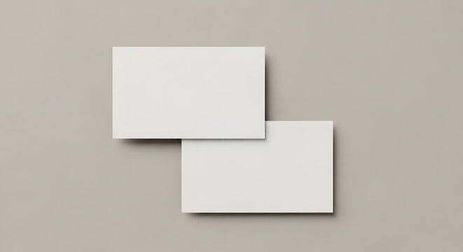 Blank book and square card mockup on neutral beige background