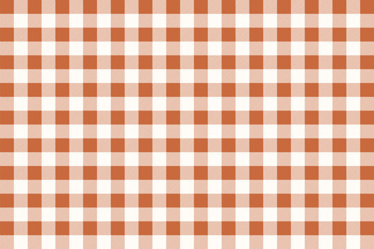 Terracotta Vichy Background. Gingham Seamless Pattern. Tartan Plaid Wallpaper.