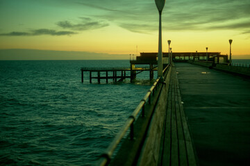 Fototapeta premium pier at sunset