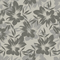 Obraz premium Beautiful floral pattern in vintage folk style. Hand-drawn flowers, leaves, berries on a dark background. Creative botanical backdrop for prints, wallpapers, fabrics 