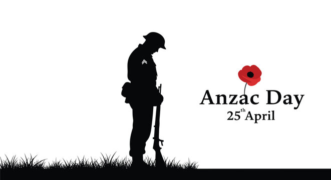 Anzac Day, Remembrance, Soldier Silhouette, Poppy, 25 April