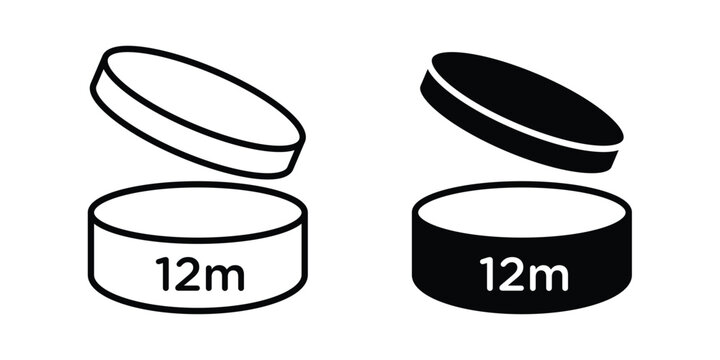 12M icon and symbol. Vector icons set