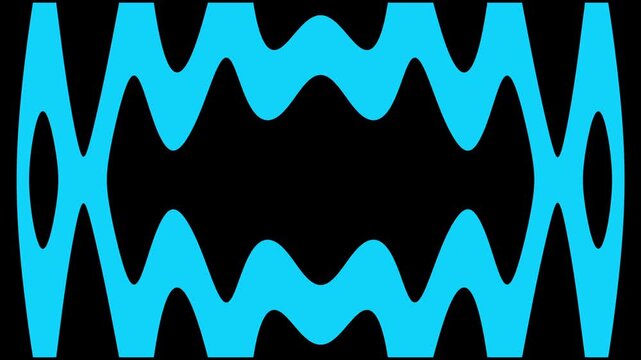 Electric blue jagged waves vibrating with high energy on a black canvas
