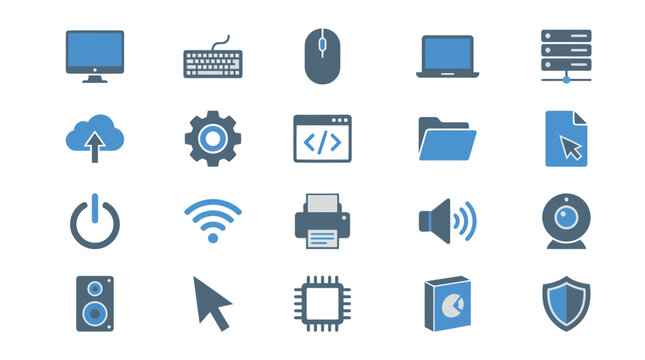 Technology Icon Set Featuring Digital Devices.