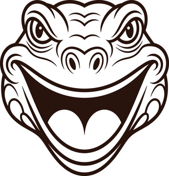 Angry Reptile Face Illustration Vector