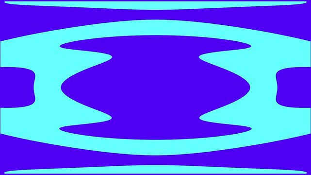 Symmetrical blue and purple oval shapes expanding in a cosmic portal loop