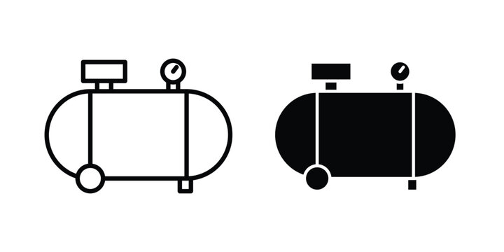 Compressor icon and symbol. Vector icons set