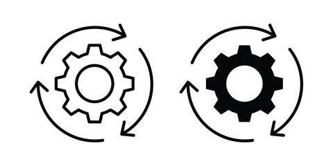 Naklejka premium Continuous changes icon and symbol. Vector icons set