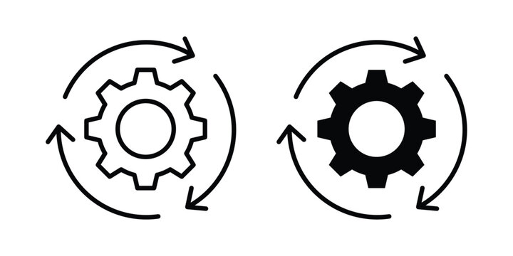 Continuous changes icon and symbol. Vector icons set