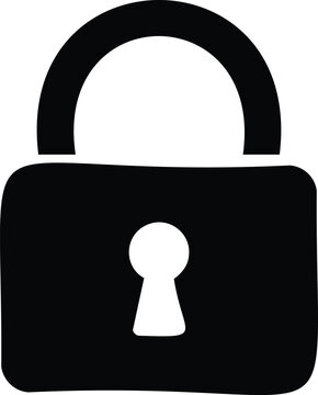 Black and white padlock with a keyhole in the center