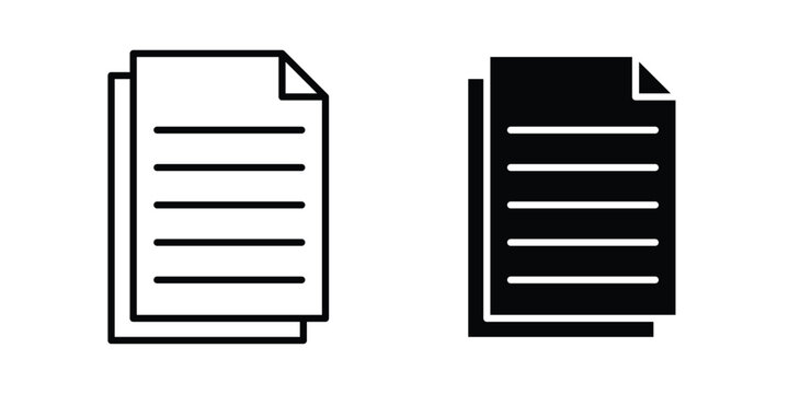 Document papers icon and symbol. Vector icons set