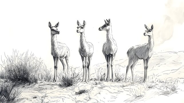Black white vicuna artwork with refined texture and elegance wallpaper