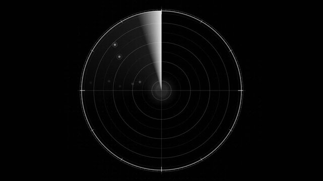 White Modular Digital Radar Sweep HUD Animation Seamless Loop 4K