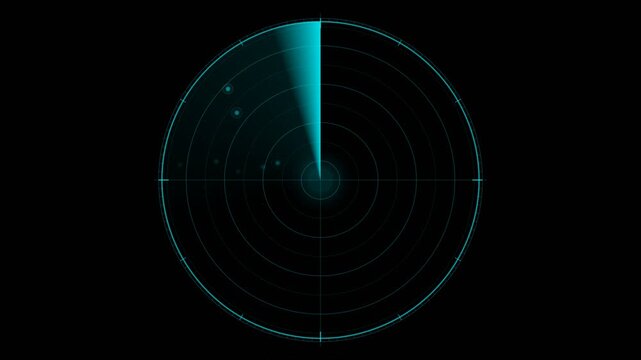 Blue Modular Digital Radar Sweep HUD Animation Seamless Loop 4K