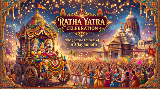 A grand chariot festival in Odisha celebrating Lord Jagannath&rsquo;s journey, symbolizing devotion, unity, and divine connection through majestic rath processions.