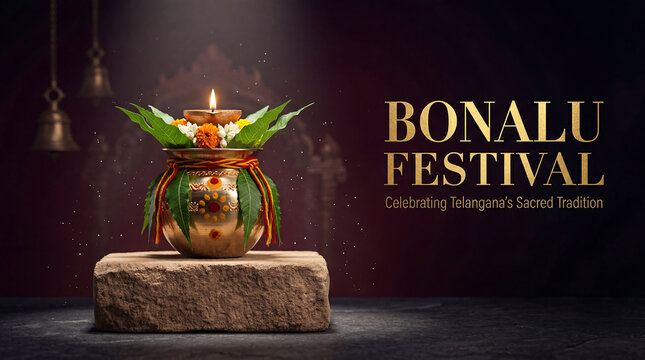 A vibrant Telangana festival honoring Goddess Mahakali with decorated Bonam offerings, neem leaves, and temple rituals symbolizing devotion, protection, and gratitude.