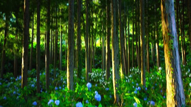 朝の武石あじさい公園