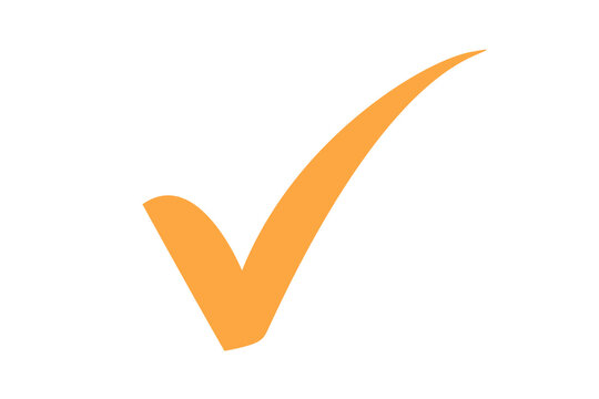 orange tick check mark icon png transparent background. for approved, done, verified icon completion, confirm