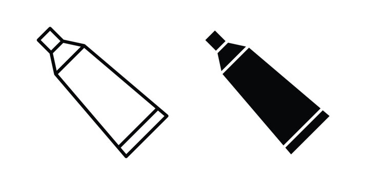 Toothpaste tube icon and symbol. Vector icons set