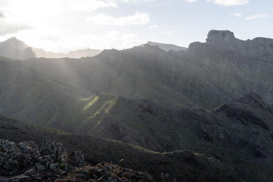 Hiking Abache trail in Teno Mountains, Tenerife