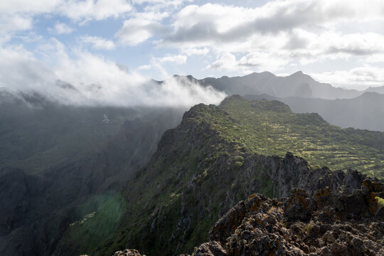 Hiking Abache trail in Teno Mountains, Tenerife