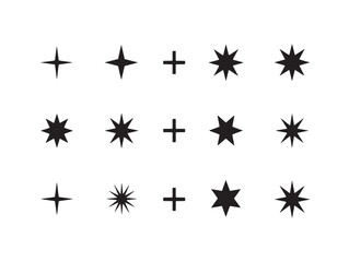 Obraz premium Grid pattern of plus and star symbols in black and white layout Vector