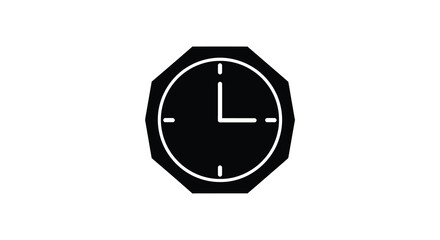 A black octagonal clock face displaying ten o clock a striking silhouette © njhasan