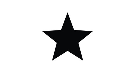 A simple striking black star shape against a white background a silhouette © njhasan