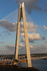 Obraz premium Yavuz Sultan Selim Bosphorus Bridge and beutiful bosphorus view in Istanbul, Turkey.