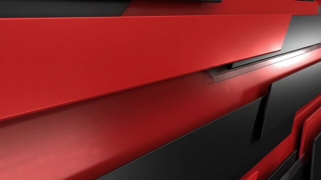 Abstract background of overlapping red and black geometric shapes and lines