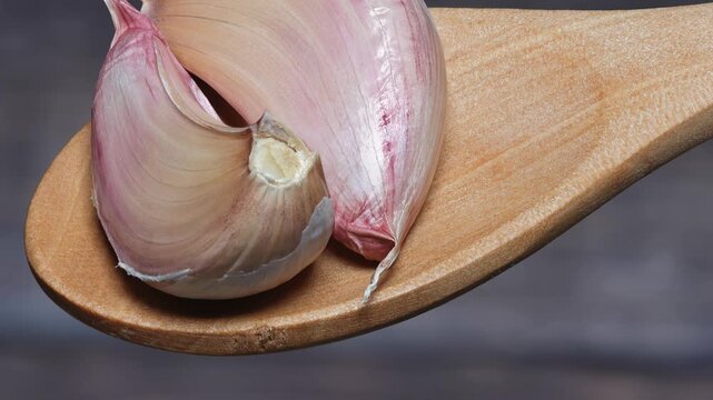 garlic on a black background