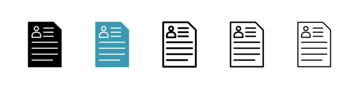 Resume icons collection in black and blue colors