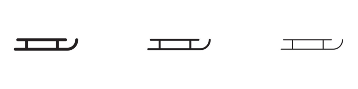 Sled icons collection in black and blue colors