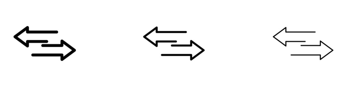 Transfer arrows icons collection in black and blue colors