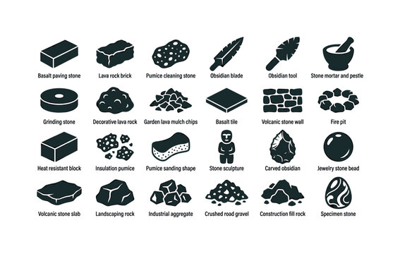 Volcanic rock uses like construction materials tools decorative stone and industrial applications of igneous rocks clean solid