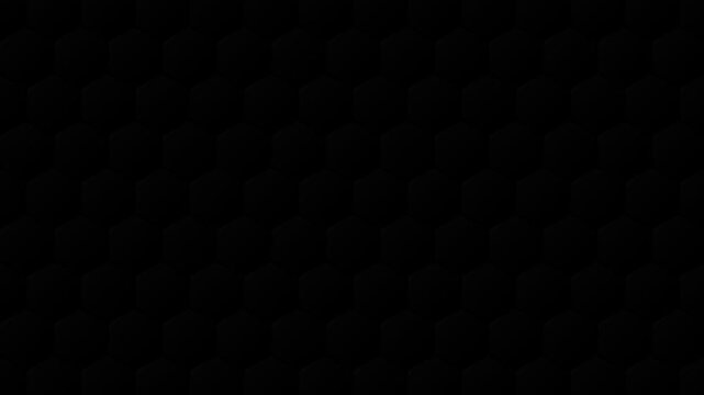 Blue glowing hexagonal wave transition on dark background. Abstract futuristic motion graphic of honeycomb cells lighting up and expanding from the center. Loopable 4k animation.