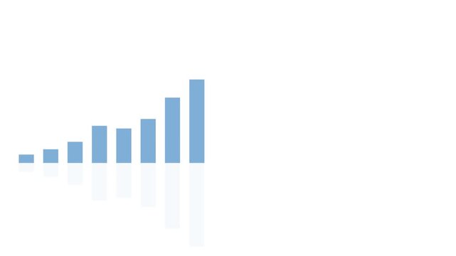 Animated Bar Chart on White Background with negative space on the right for text