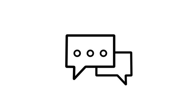 Double Speech Bubbles Chat Icon Animation for Online Conversation, Customer Support, Social Networking, and Instant Messaging Concept