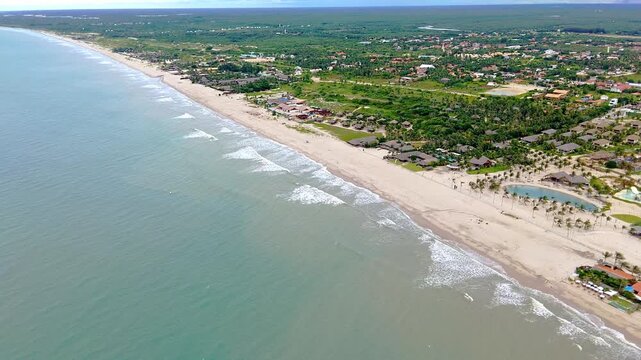 A pristine beach in northeastern Brazil with bungalows