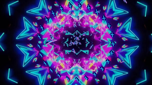 4k 10 seconds  animation colorful symmetrical video purple blue colors screensaver motion graphics triangles
