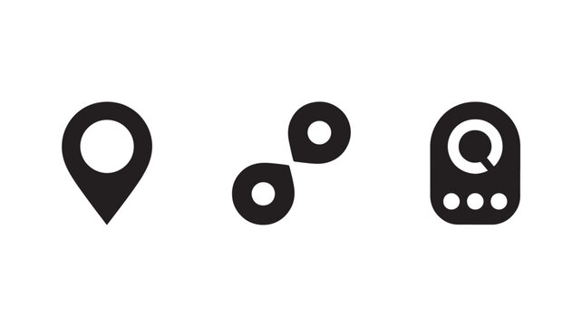 Location Pin Icon Set for GPS Navigation Map Markers and Geolocation Interface Design