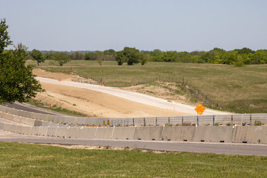 Road construction by the interstate highway