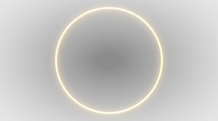 glowing yellow neon circle light on black background © gerik_a