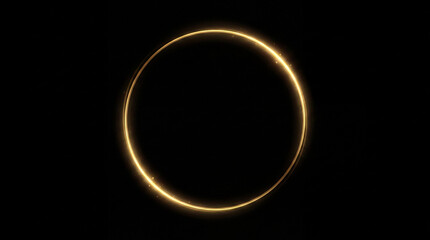 golden glowing ring light on black background © gerik_a