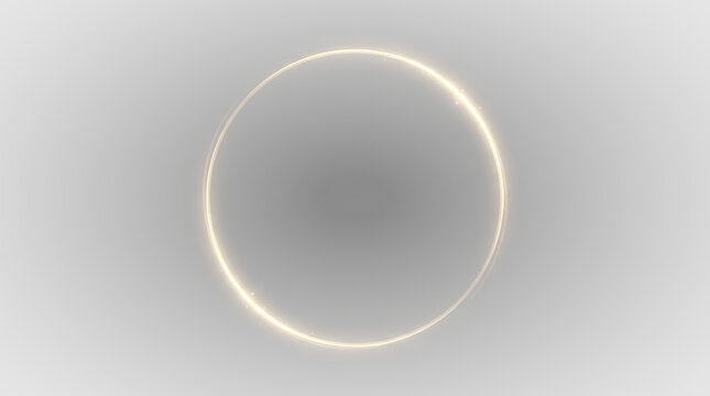 glowing golden ring light effect on black background