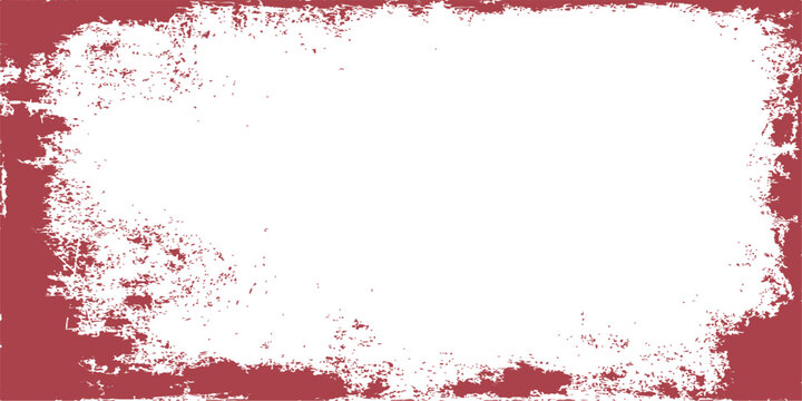 Grunge red border with distressed white inner frame, vintage textured background for aged paper or retro poster design