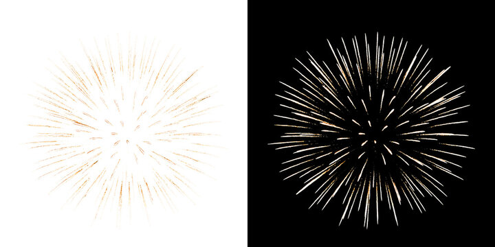 Festive fireworks on a transparent background. New Year's Eve, Christmas.