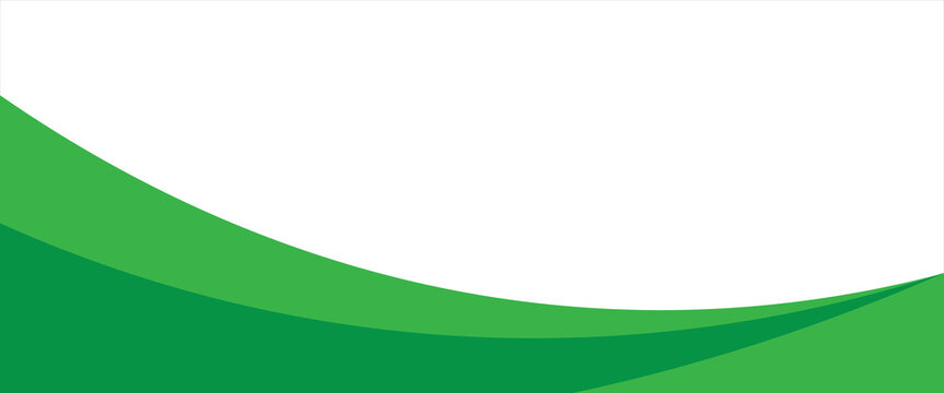 Green banner background. Green abstract header with rounded lines for web banner or poster.