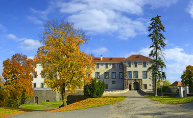 The Castle Nelahozeves near Prague. The Nelahozeves Chateau is a 16th-century building, one of the most important late Renaissance buildings in Bohemia, Czech republic